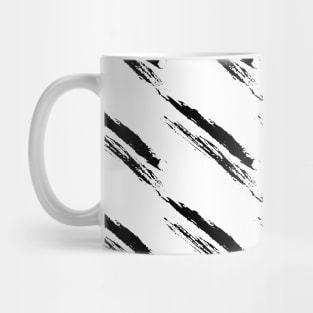 Black oblique stripes on a white background Mug